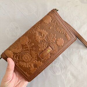 The Sak Genuine Leather Wallet Wristlet Brown